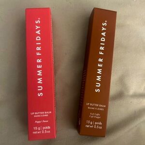 Brand New Summer Fridays Lip Butter Balm Poppy Scent  and Iced Coffee Bundle